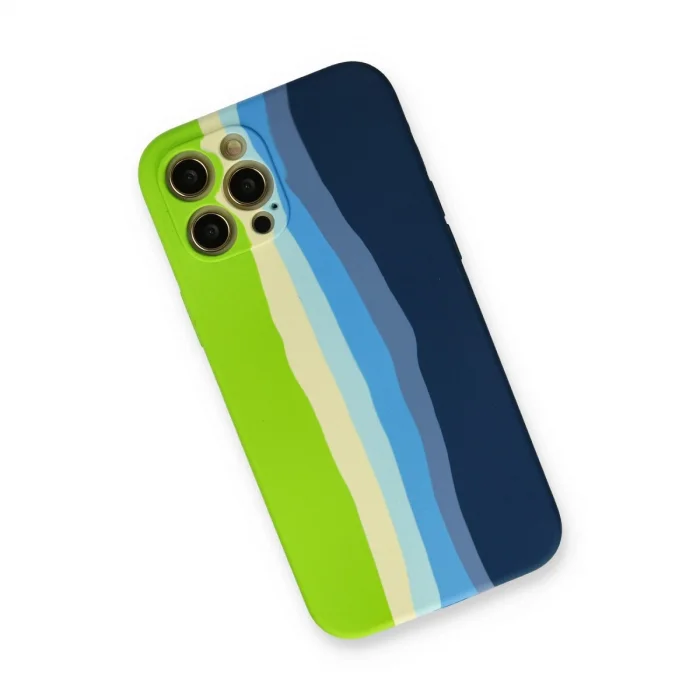 BUĞZ İphone 12 Pro Max Kılıf Ebruli Lansman Silikon - Yeşil-koyu Yeşil