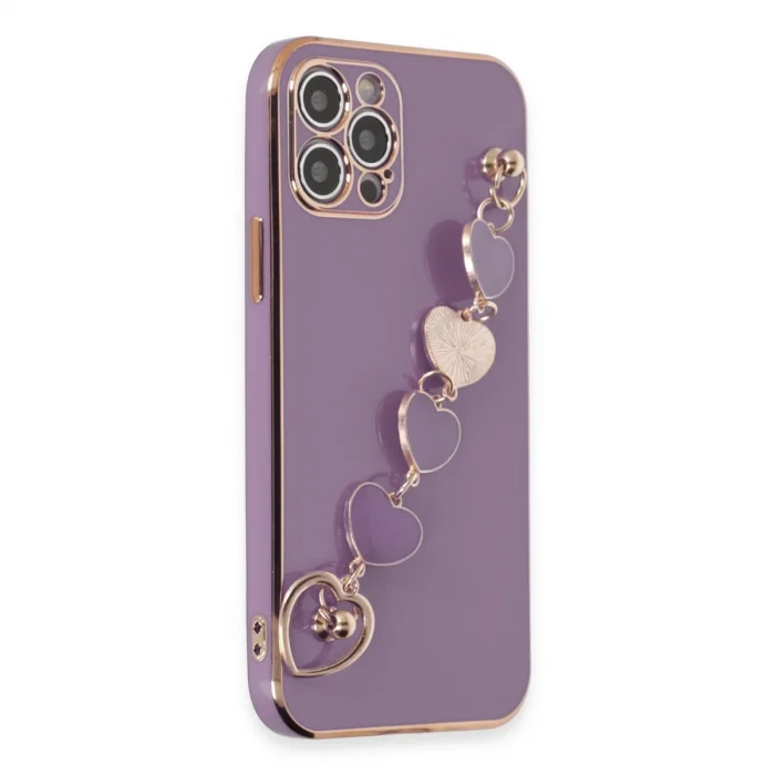 BUĞZ İphone 12 Pro Max Kılıf Esila Silikon - Mor