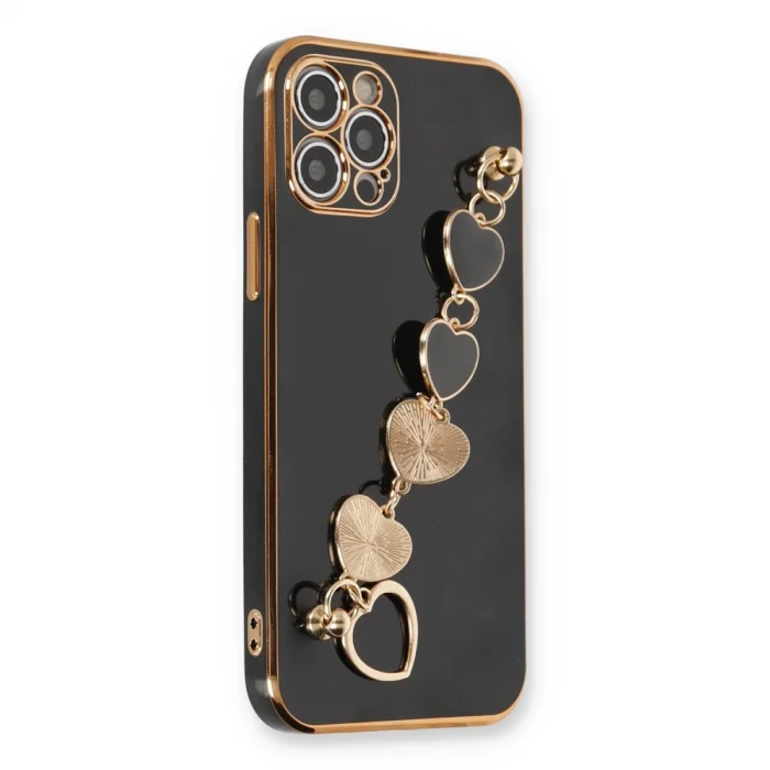 BUĞZ İphone 12 Pro Max Kılıf Esila Silikon - Siyah