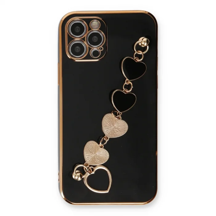 BUĞZ İphone 12 Pro Max Kılıf Esila Silikon - Siyah