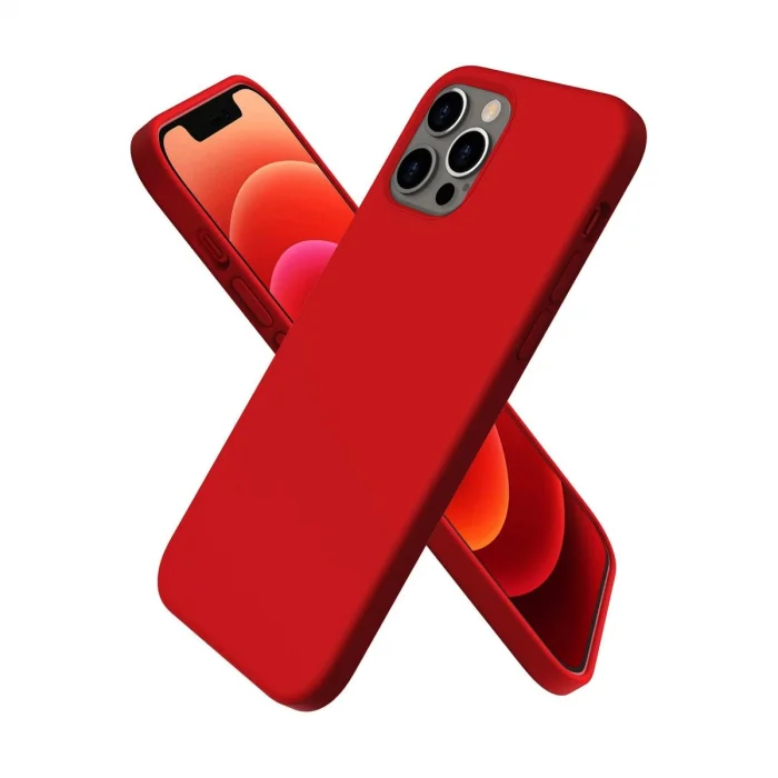 BUĞZ İphone 12 Pro Max Kılıf First Silikon - Koyu Kırmızı