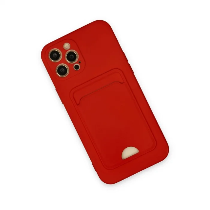 BUĞZ İphone 12 Pro Max Kılıf Kelvin Kartvizitli Silikon - Kırmızı