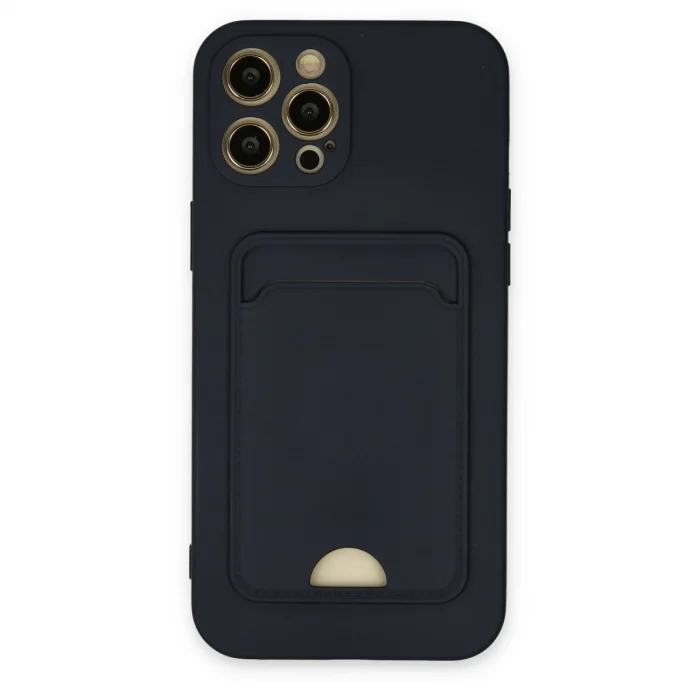 BUĞZ İphone 12 Pro Max Kılıf Kelvin Kartvizitli Silikon - Lacivert