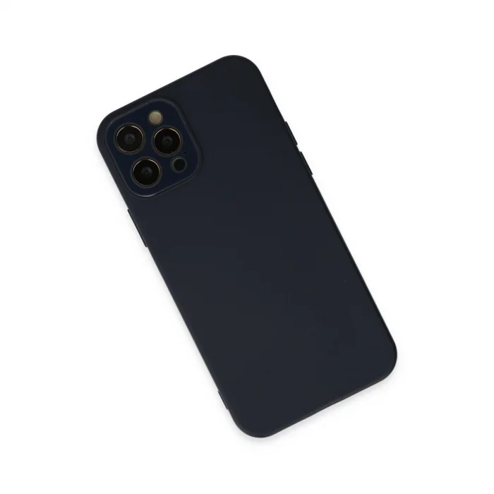 BUĞZ İphone 12 Pro Max Kılıf Lansman Glass Kapak - Lacivert