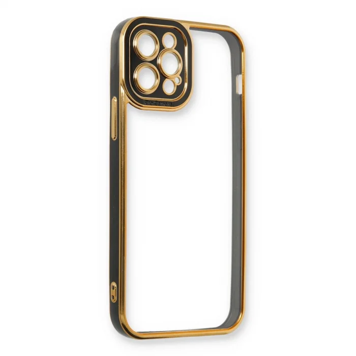 BUĞZ İphone 12 Pro Max Kılıf Liva Lens Silikon - Siyah