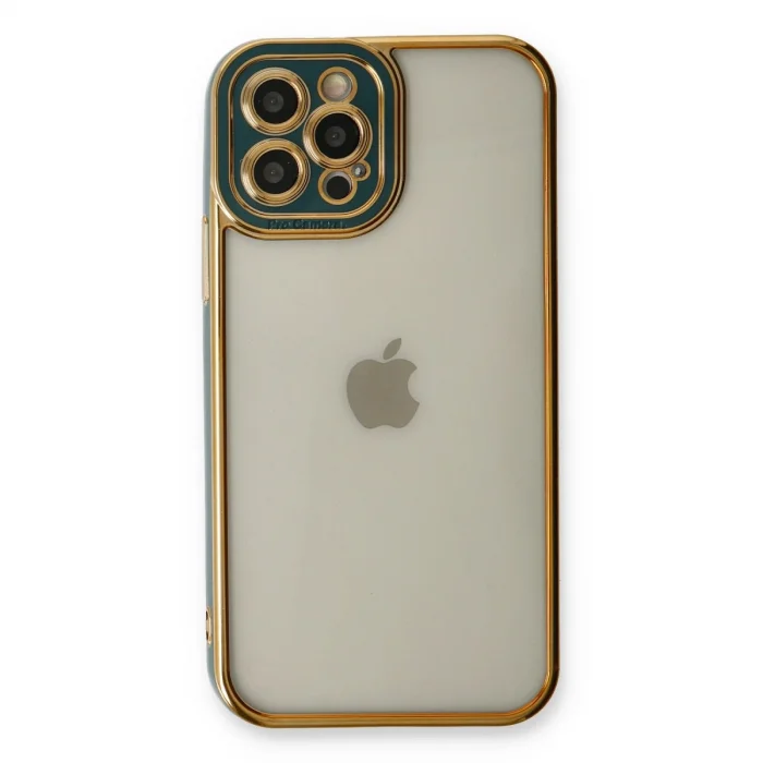 BUĞZ İphone 12 Pro Max Kılıf Liva Lens Silikon - Yeşil