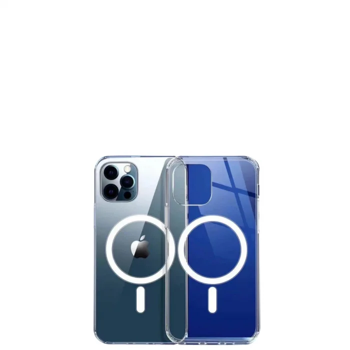 BUĞZ İphone 12 Pro Max Kılıf Magneticsafe Şeffaf Silikon - Şeffaf