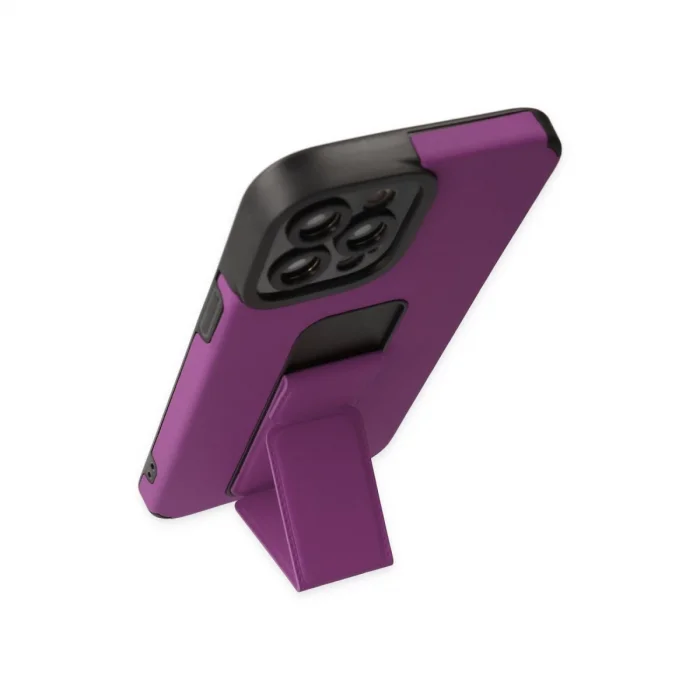 BUĞZ İphone 12 Pro Max Kılıf Mega Standlı Silikon - Mor