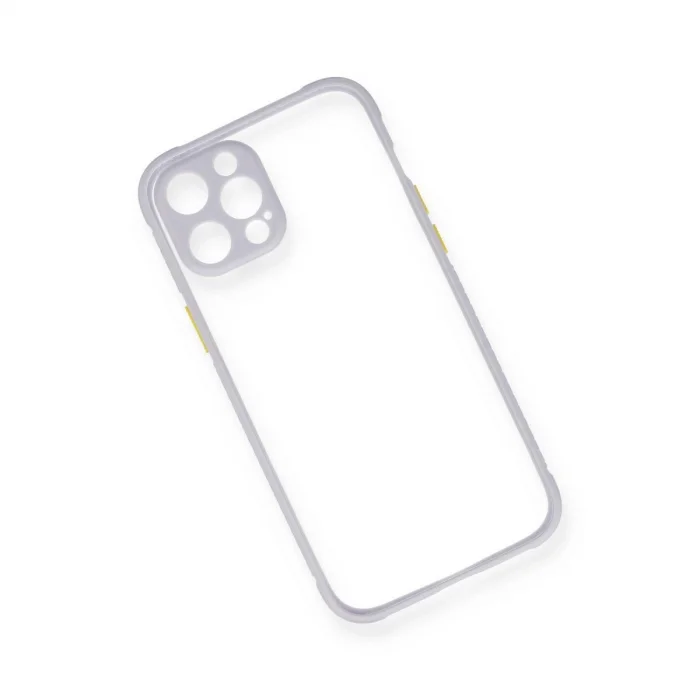 BUĞZ İphone 12 Pro Max Kılıf Miami Şeffaf Silikon - Lila