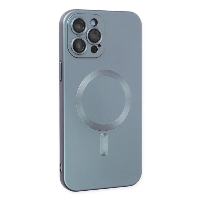 BUĞZ İphone 12 Pro Max Kılıf Moshi Lens Magneticsafe Silikon - Sierra Blue