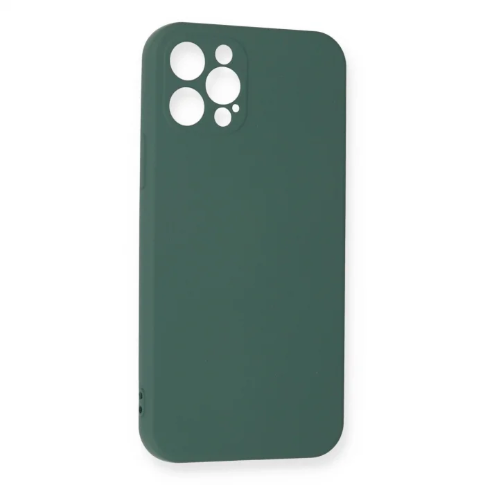 BUĞZ İphone 12 Pro Max Kılıf Nano İçi Kadife Silikon - Koyu Yeşil
