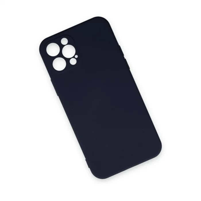 BUĞZ İphone 12 Pro Max Kılıf Nano İçi Kadife Silikon - Lacivert