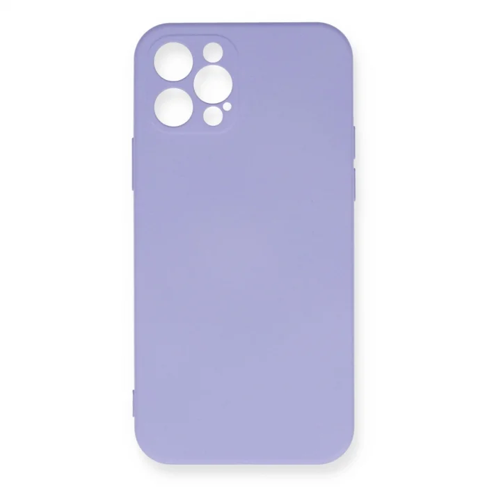 BUĞZ İphone 12 Pro Max Kılıf Nano İçi Kadife Silikon - Lila
