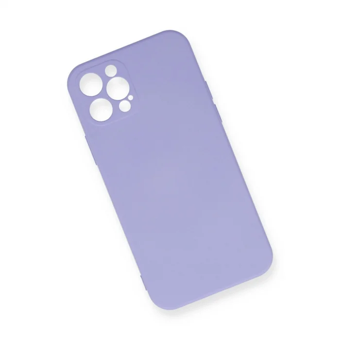 BUĞZ İphone 12 Pro Max Kılıf Nano İçi Kadife Silikon - Lila
