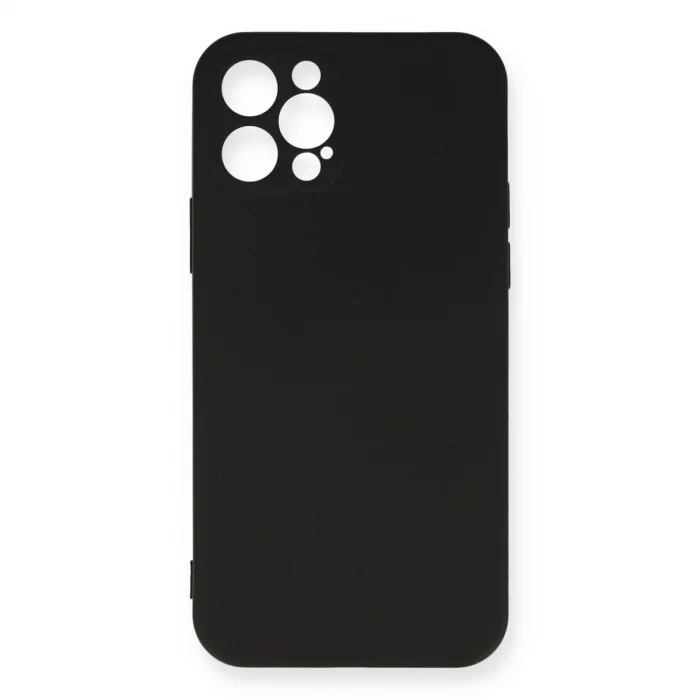 BUĞZ İphone 12 Pro Max Kılıf Nano İçi Kadife Silikon - Siyah