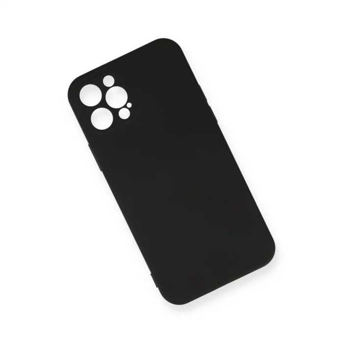 BUĞZ İphone 12 Pro Max Kılıf Nano İçi Kadife Silikon - Siyah