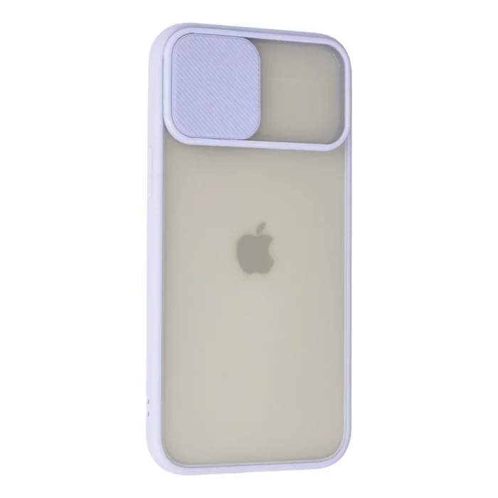 BUĞZ İphone 12 Pro Max Kılıf Palm Buzlu Kamera Sürgülü Silikon - Lila