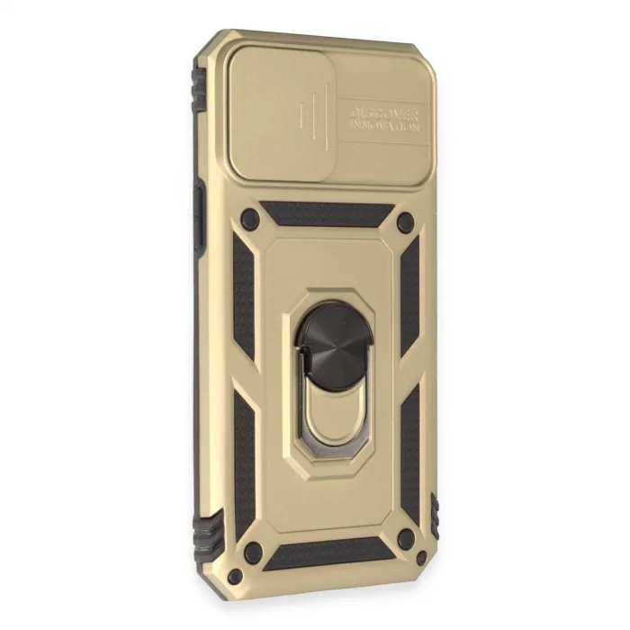 BUĞZ İphone 12 Pro Max Kılıf Pars Lens Yüzüklü Silikon - Gold