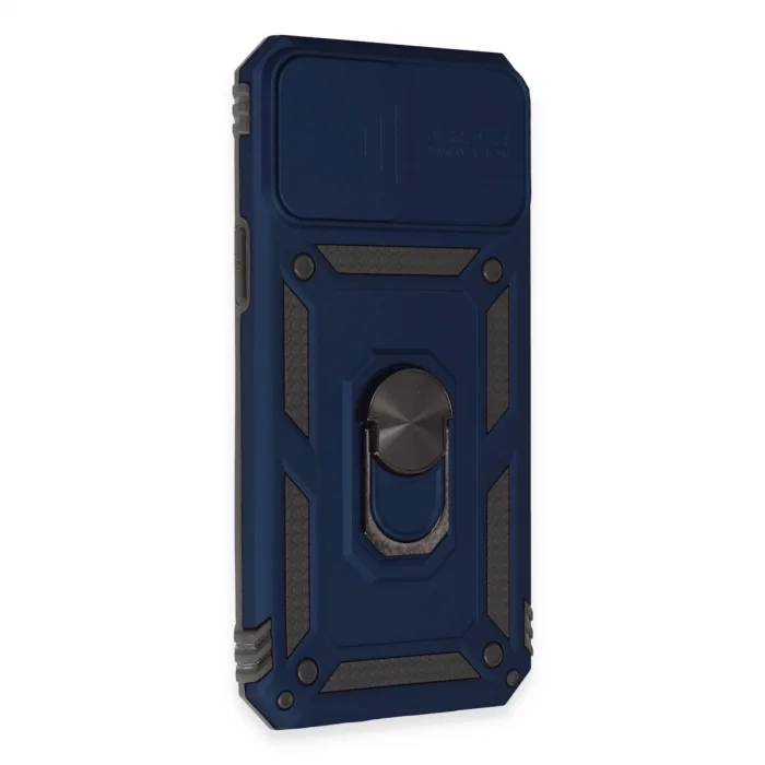 BUĞZ İphone 12 Pro Max Kılıf Pars Lens Yüzüklü Silikon - Lacivert