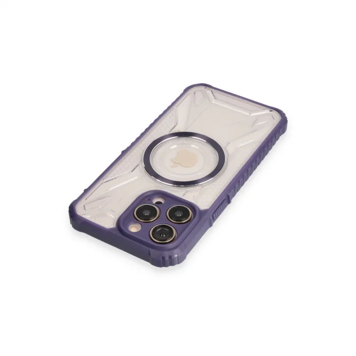 BUĞZ İphone 12 Pro Max Kılıf Prag Magneticsafe Kapak - Derin Mor