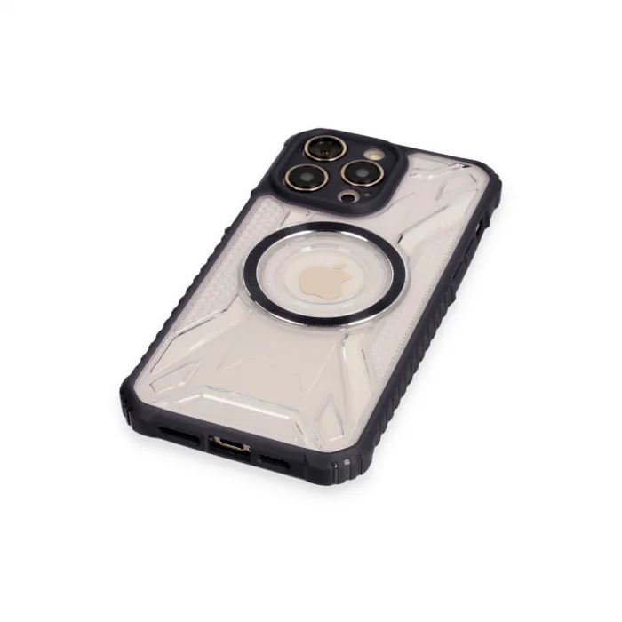BUĞZ İphone 12 Pro Max Kılıf Prag Magneticsafe Kapak - Siyah
