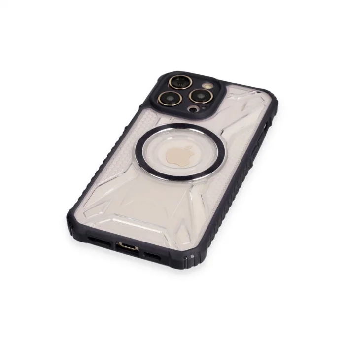 BUĞZ İphone 12 Pro Max Kılıf Prag Magneticsafe Kapak - Siyah