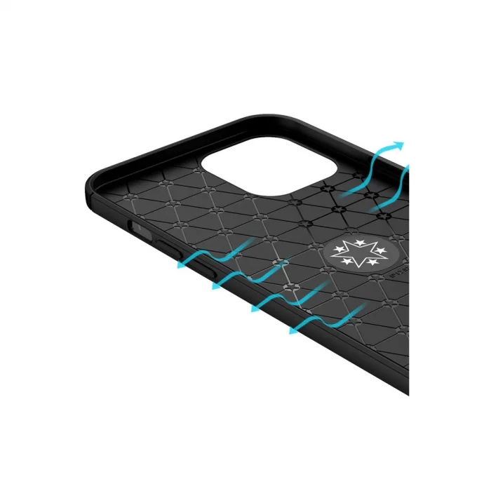 BUĞZ İphone 12 Pro Max Kılıf Range Yüzüklü Silikon - Siyah-gold