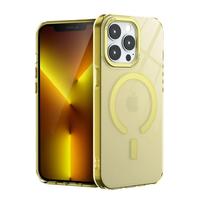 BUĞZ İphone 12 Pro Max Kılıf Troy Magsafe Kapak - Sarı
