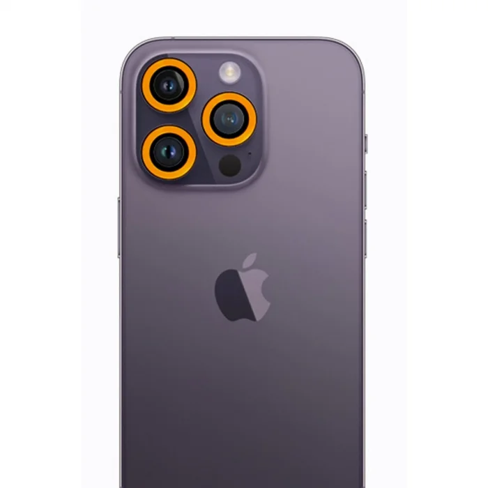BUĞZ İphone 12 Pro Max Neon Fosforlu Kamera Lens - Sarı