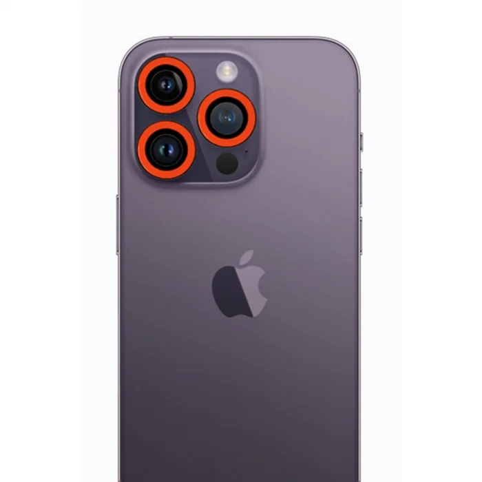BUĞZ İphone 12 Pro Max Neon Fosforlu Kamera Lens - Turuncu