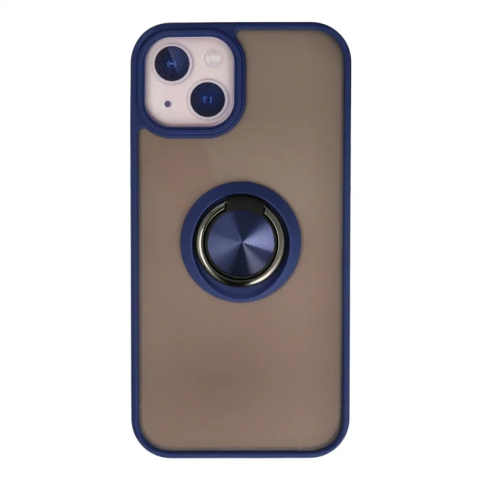 BUĞZ İphone 13 Kılıf Montreal Yüzüklü Silikon Kapak - Lacivert
