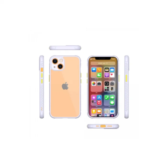 BUĞZ İphone 13 Mini Kılıf Miami Şeffaf Silikon - Lila