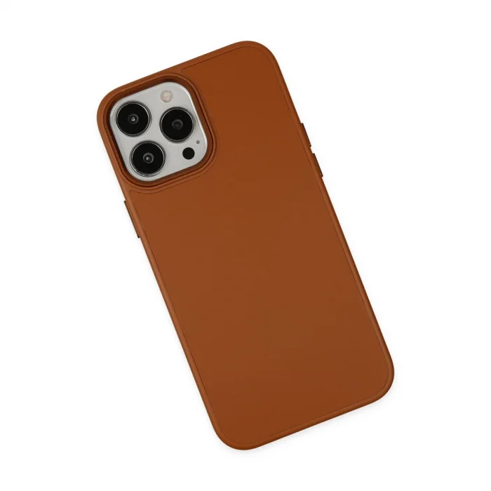 BUĞZ İphone 13 Pro Kılıf Asya Deri Silikon - Kahverengi