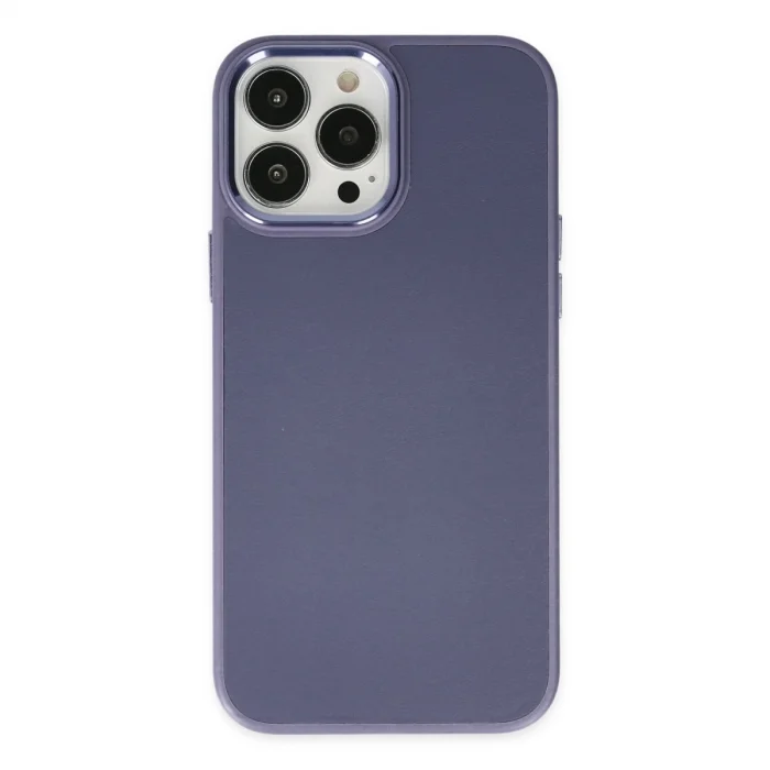 BUĞZ İphone 13 Pro Kılıf Asya Deri Silikon - Mor