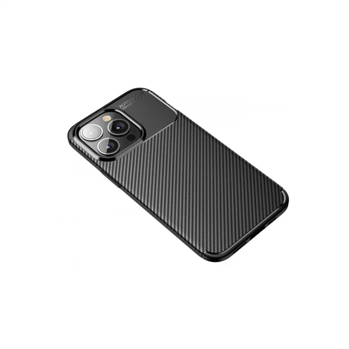 BUĞZ İphone 13 Pro Kılıf Auto Focus Karbon Kapak - Siyah