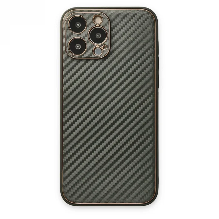 BUĞZ İphone 13 Pro Kılıf Coco Karbon Silikon - Füme