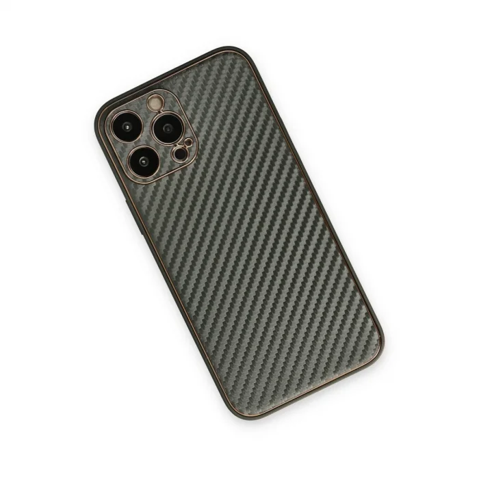 BUĞZ İphone 13 Pro Kılıf Coco Karbon Silikon - Füme