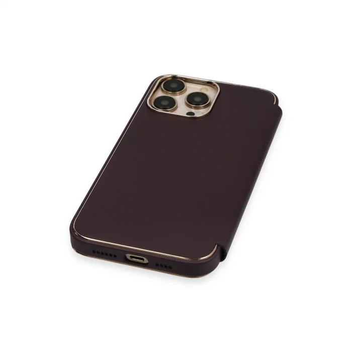 BUĞZ İphone 13 Pro Kılıf Dolpin Kapaklı - Derin Mor