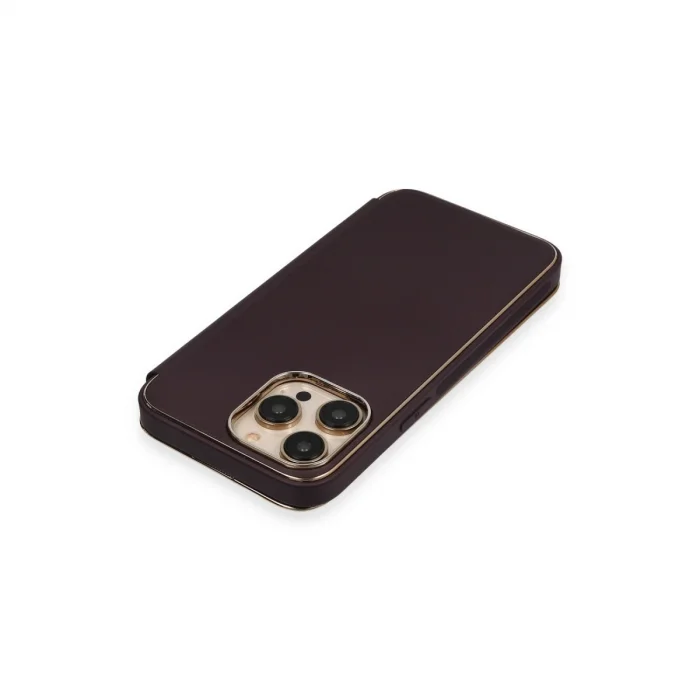 BUĞZ İphone 13 Pro Kılıf Dolpin Kapaklı - Derin Mor