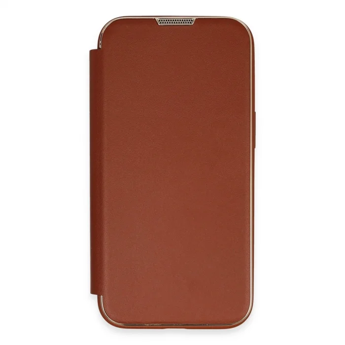 BUĞZ İphone 13 Pro Kılıf Dolpin Kapaklı - Kahverengi