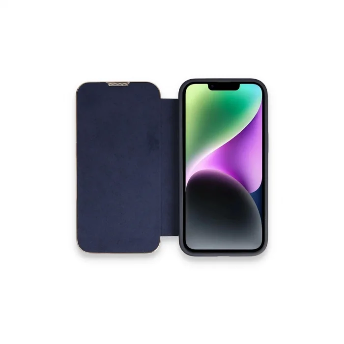 BUĞZ İphone 13 Pro Kılıf Dolpin Kapaklı - Lacivert