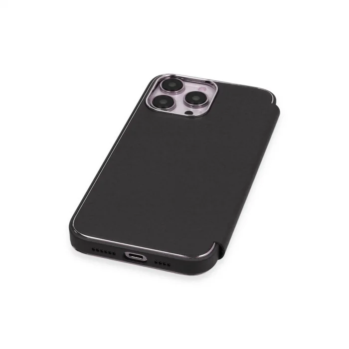 BUĞZ İphone 13 Pro Kılıf Dolpin Kapaklı - Siyah