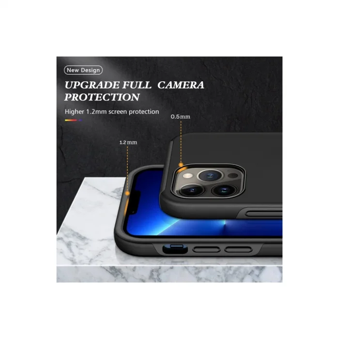 BUĞZ İphone 13 Pro Kılıf Elit Yüzüklü Kapak - Siyah