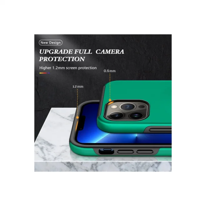 BUĞZ İphone 13 Pro Kılıf Elit Yüzüklü Kapak - Yeşil