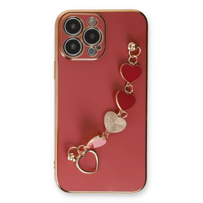 BUĞZ İphone 13 Pro Kılıf Esila Silikon - Kırmızı