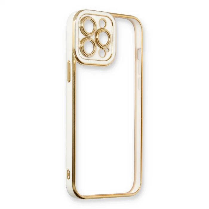 BUĞZ İphone 13 Pro Kılıf Liva Lens Silikon - Beyaz