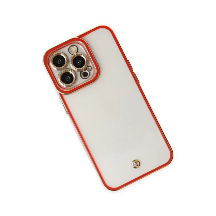 BUĞZ İphone 13 Pro Kılıf Liva Lens Silikon - Kırmızı