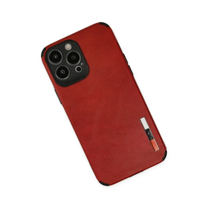 BUĞZ İphone 13 Pro Kılıf Loop Deri Silikon - Kırmızı