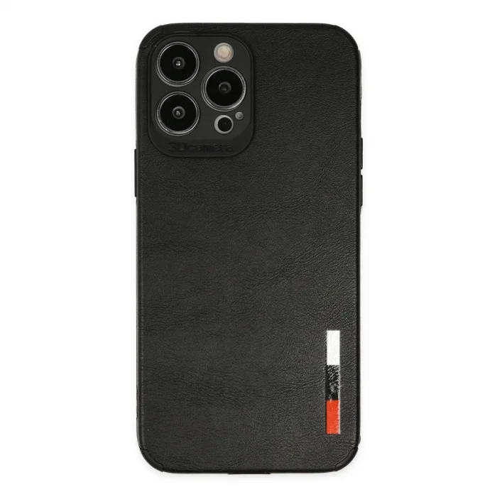 BUĞZ İphone 13 Pro Kılıf Loop Deri Silikon - Siyah