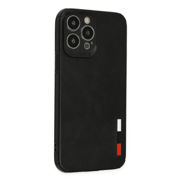 BUĞZ İphone 13 Pro Kılıf Loop Deri Silikon - Siyah